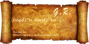 Gegán Renáta névjegykártya